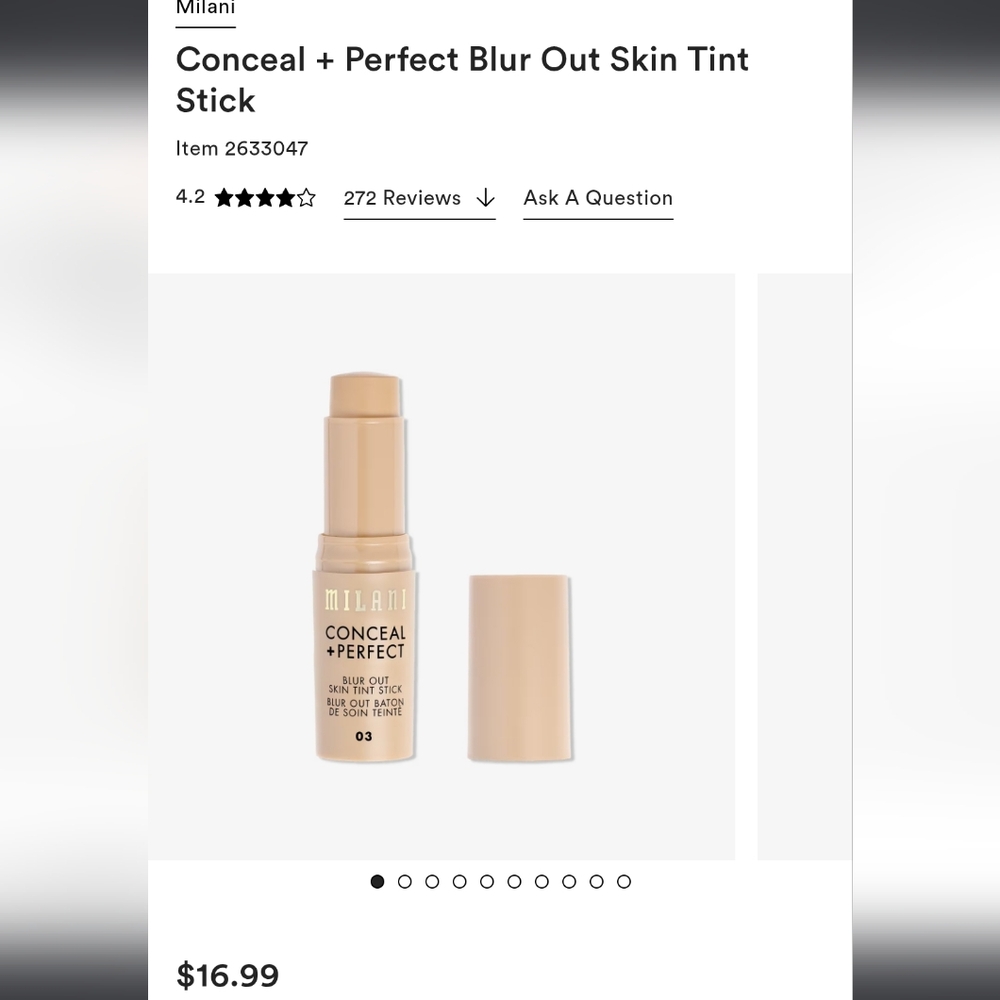 Milani Conceal + Perfect Blur Out Skin Tint Stick - Light Medium Golden Beige - Picture 2 of 3